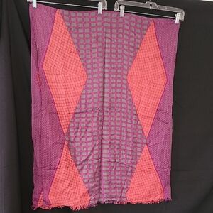 ICabi Purple and Red Geometric Patterned Scarf